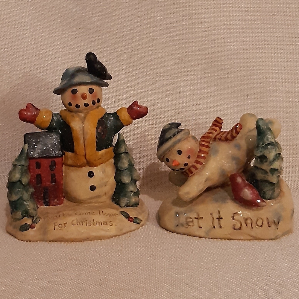 Hearts Come Home For Christmas & Let It Snow Snowmen (set of 2)